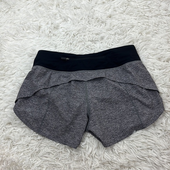 Lululemon Speed Up Short *Long 4" Heather Lux Multi Black / Black - Picture 3 of 4